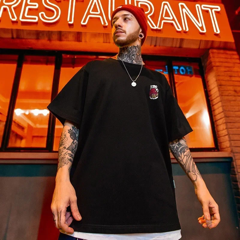 Hip Hop oversized Tshirt mens streetwear Harajuku cartoon printed short sleeved cotton loose Plus size 5XL 250312