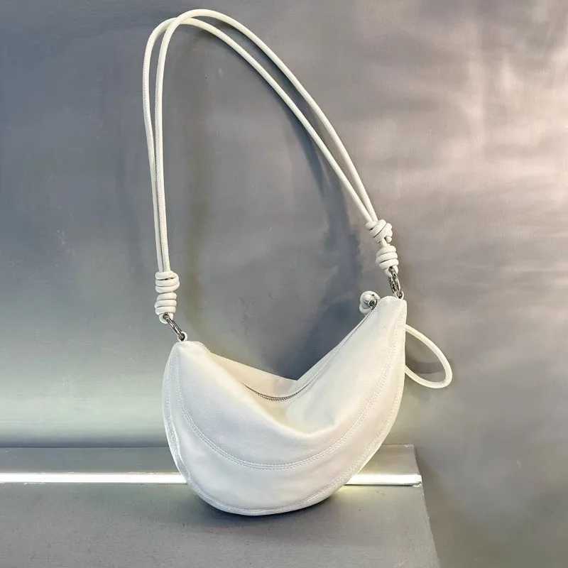 IELGY high-end casual multi shoulder cross body soft leather cream bottom bag Y250320
