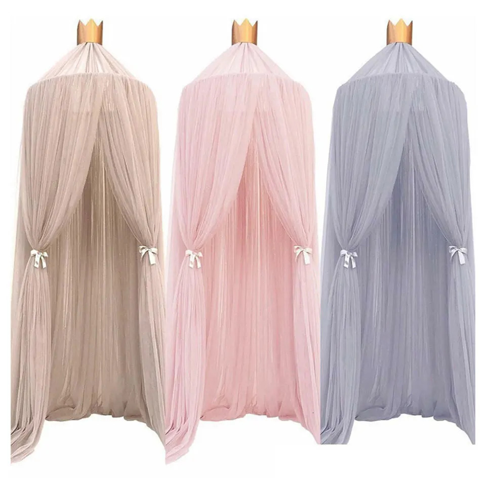 Baby Canopy Mosquito Net Bed Curtain Bedding Crib Netting Pink Girls Princess Play Tent for Kids Children Room Decoration 250312