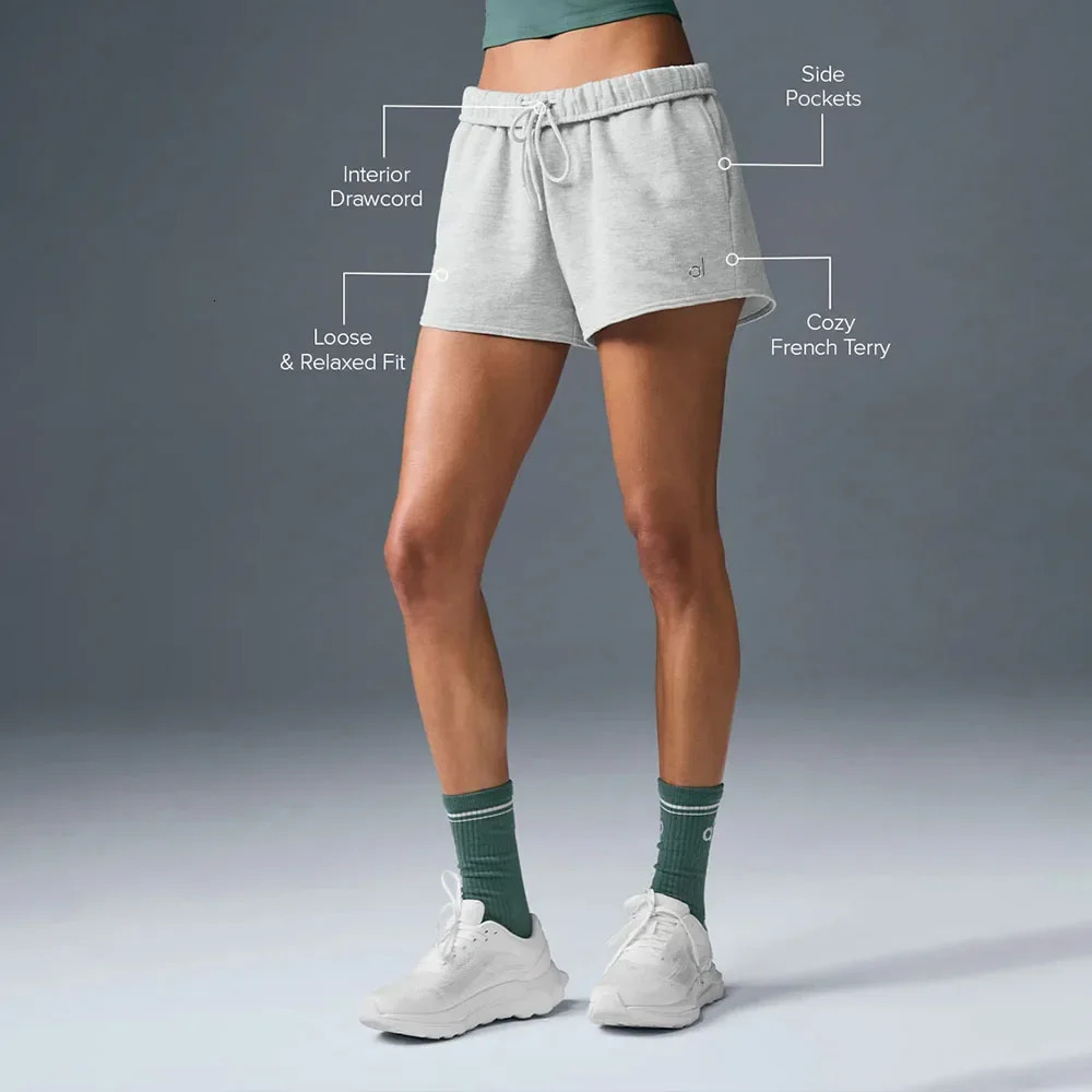 Sports Shorts Womens Cotton Accolade Short Drawstring Sweatpants Solid Color Pants with Pockets Drawstrings Loose Sweatpants 250320