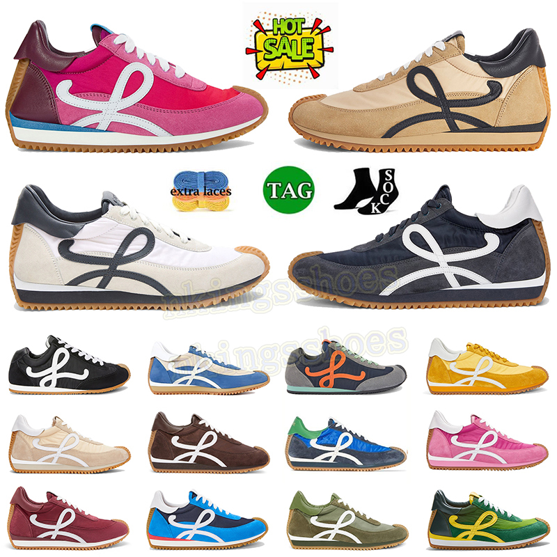 Designer Men Women Ballet Runner 2.0 Casual Shoes Nylon Lace-up Sneaker Suede Calfskin Black White Pink Plate-forme Gym Sneakers Luxury Tennis Vintage Trainers