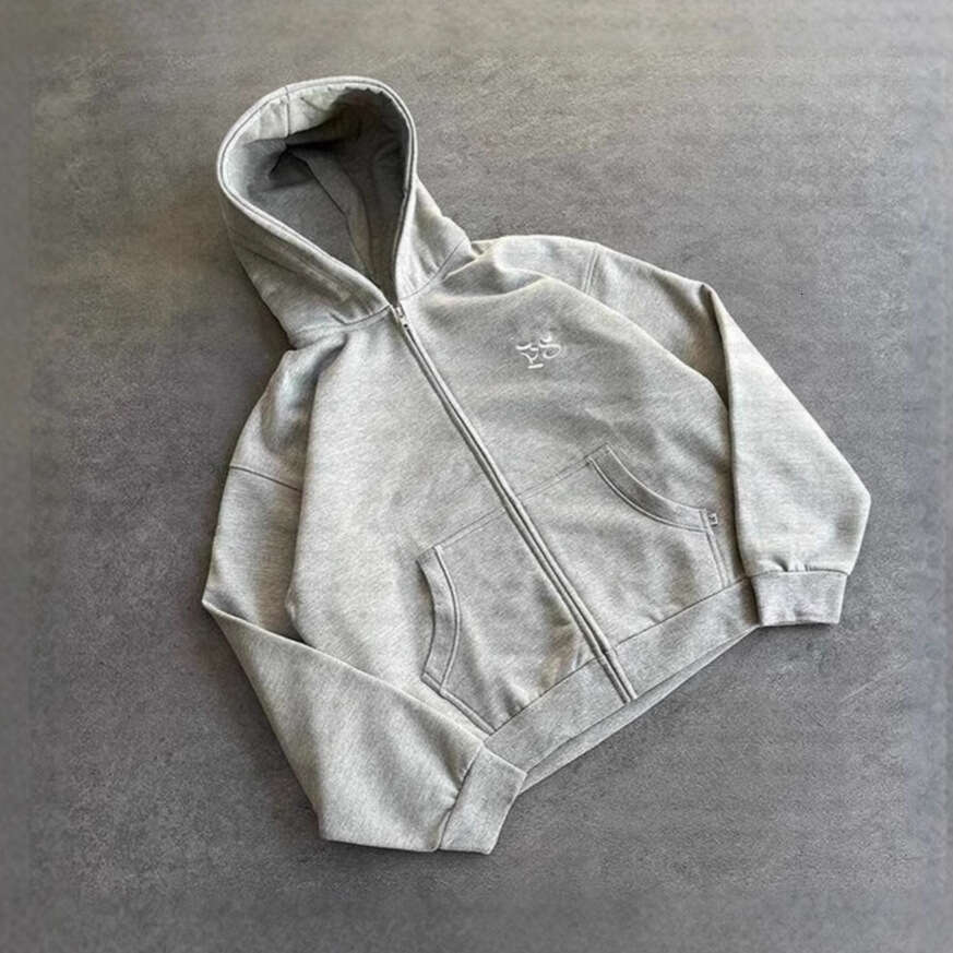 American casual sports suit, loose hooded cardigan, hoodie, ankle tied pants, two-piece set for men and women