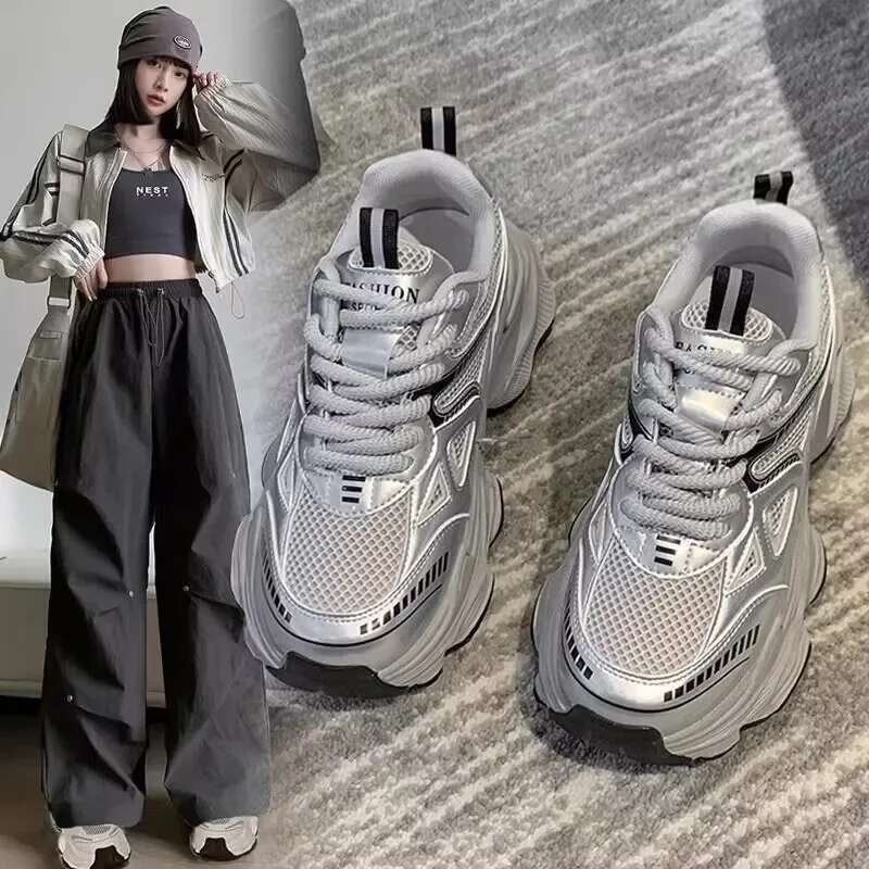 Women Platform Flat Trainers Ladies Sneakers Fashion Casual Thick Sole Tennis Vulcanized Shoes