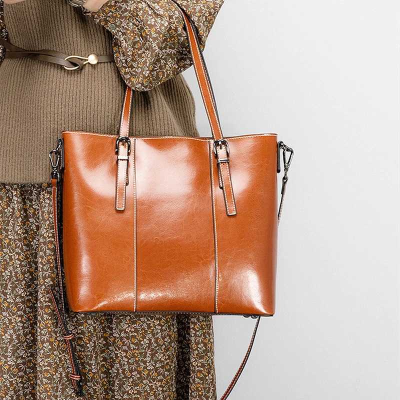 Burminsa Cowhide leather large womens 2025 luxury designer shopping shoulder bag office womens handbag Y250320