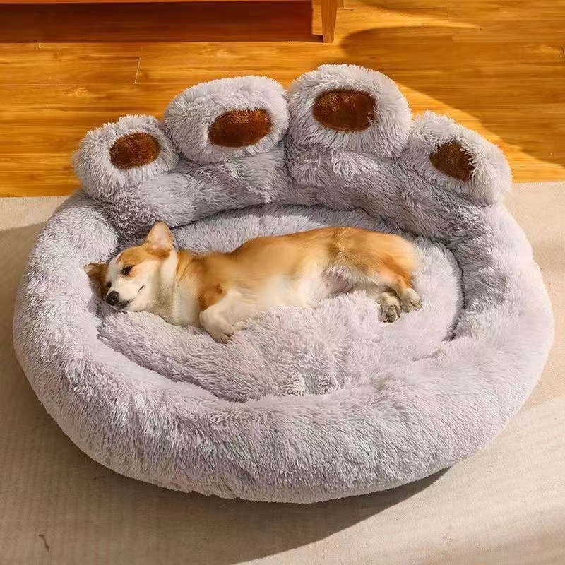 Comfortable Wool Fiber Round Cat and Dog Bedding - Indoor Pet Sleeping Nests