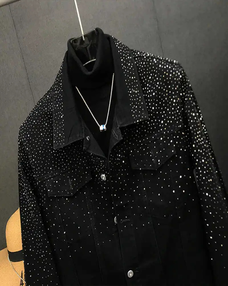 Fashionable Diamond Jacket Spring and Autumn 2025 Mens Tops Retro Short Jackets 250313