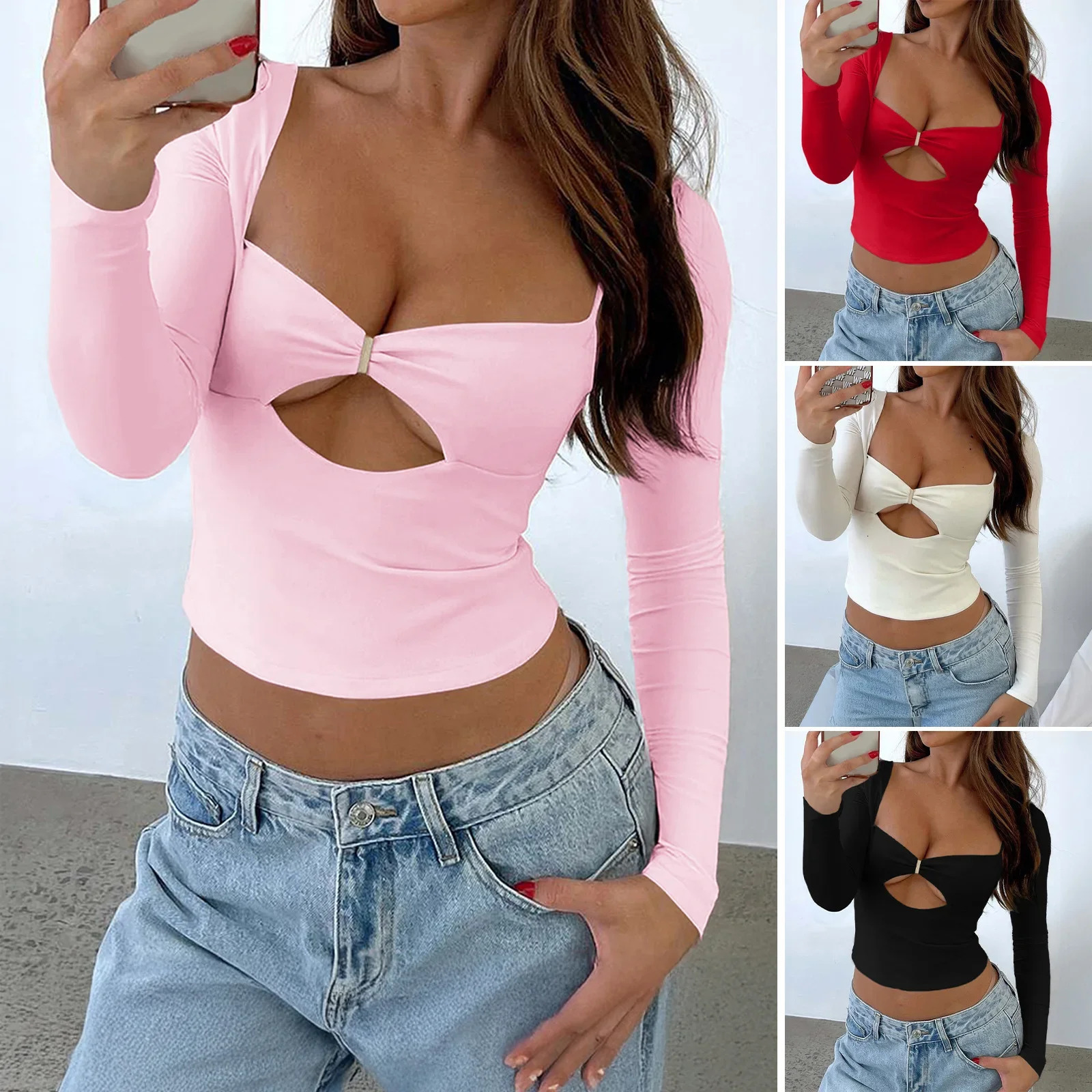 Dian CrossBorder 2025 Spring Summer Europe Y2K Sexy Slims You And Smooths Your Silhouette Spicy Style Long Sleeve Knit W 250311