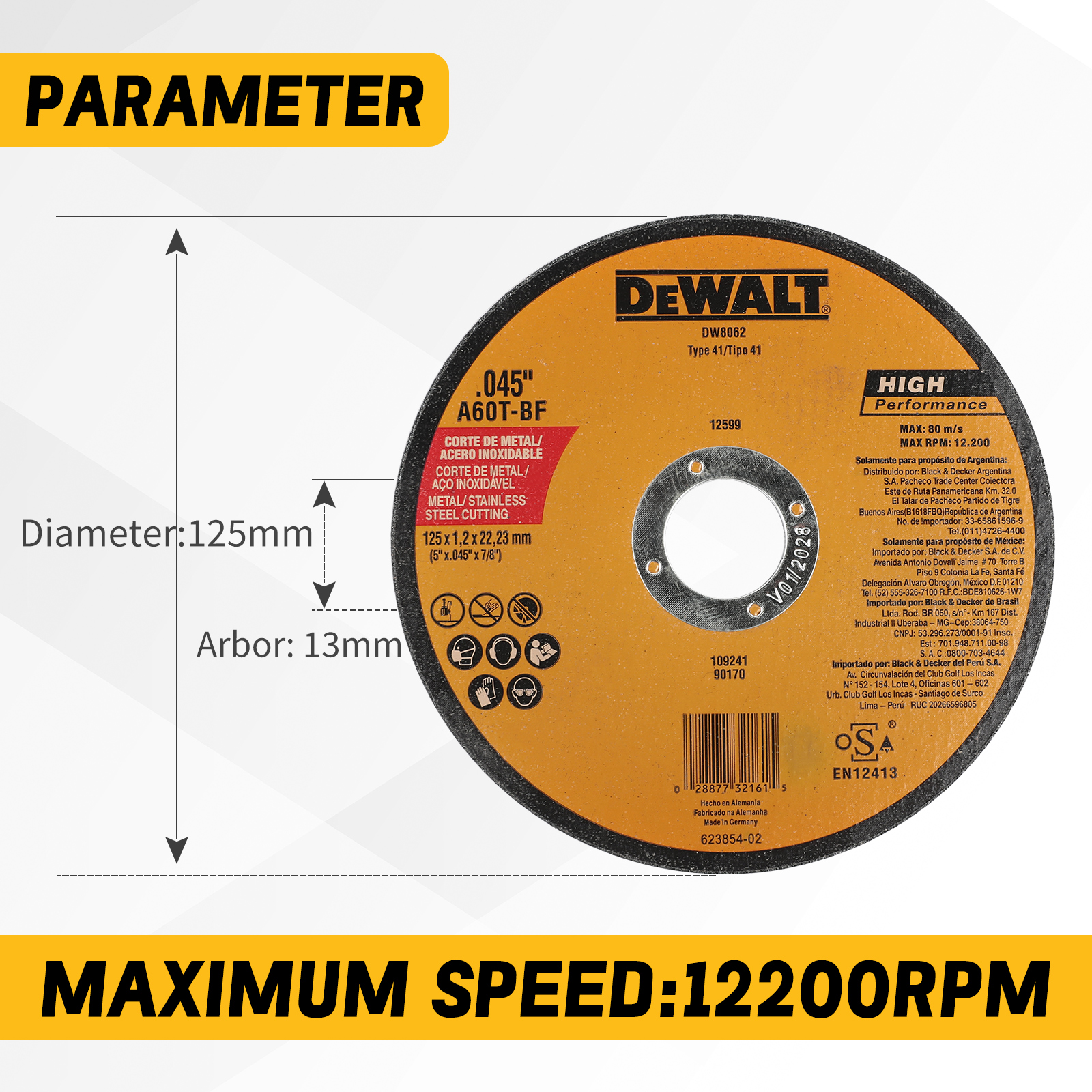 DeWalt DCG405FN Cordless Brushless Angled Grinder with Saw Blade Attachment - 20V MAX
