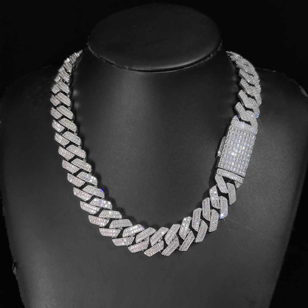 Hip-hop Fashion Jewelry With GRA Certificate VVS Moissanite Cuban Link Chain S925 Sterling Silver D Color Moissanite Necklaces