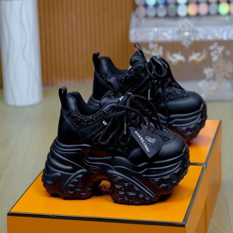 2025 new silver height increasing small and multifunctional thick soled women's designer fashionable sports and leisure shoes