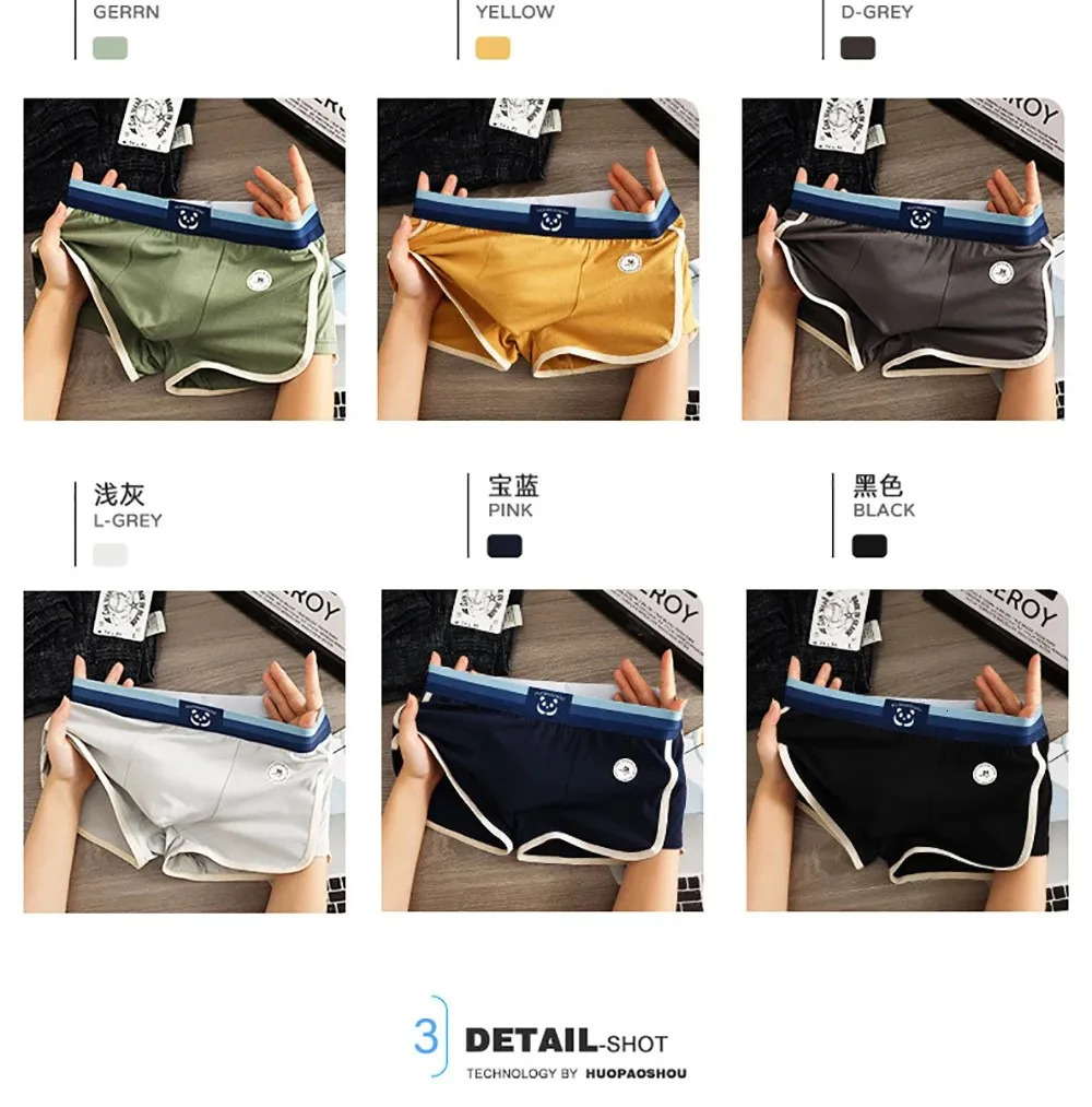 13 PCSPack 7A Antibacterial Big U Mesh Breathable Crotch Mens Panties 100 Cotton Trendy Underpants High Elastic Waist Boxers 250320