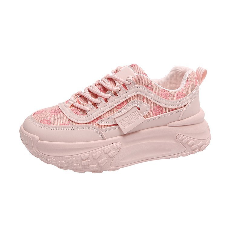 2025 New Korean Women's Breathable Fabric Multi functional Student Designer Fashion Sports Thick soled Height Increasing Running Shoes