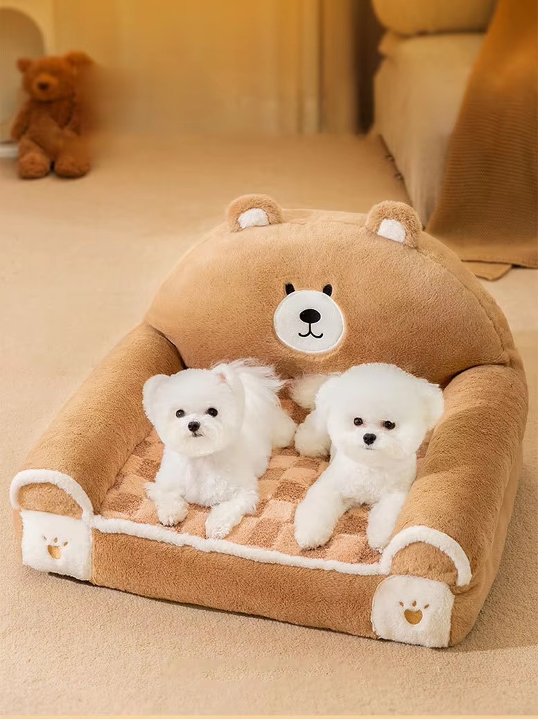 Fleece Pet Bed For Dogs Sofa Cushion Accessories Nest House Home Small Puppy Animal Kennel Car Seat Cartoon Chihuahua Pugs
