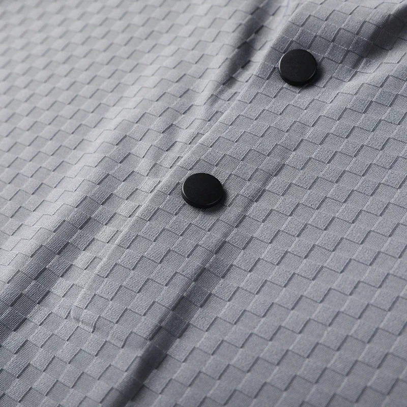 Mens and fashionable waffle short sleeved polo shirt collar ice silk breathable casual summer 2024 style highend 250320