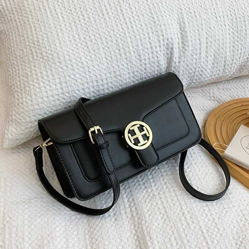 Ladies cross foreskin leather womens bag fashion classic shoulder strap bag solid wild womens handbag shoulder messenger bag Y250319