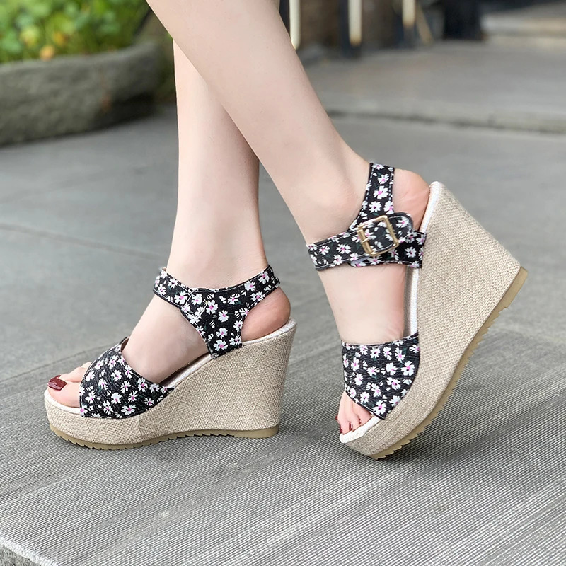 Platform Shoes Summer Open Toe Ankle Strap Wedge Sandals for Women Outdoor Casual Dresses High Heels 250321BJ - view 4