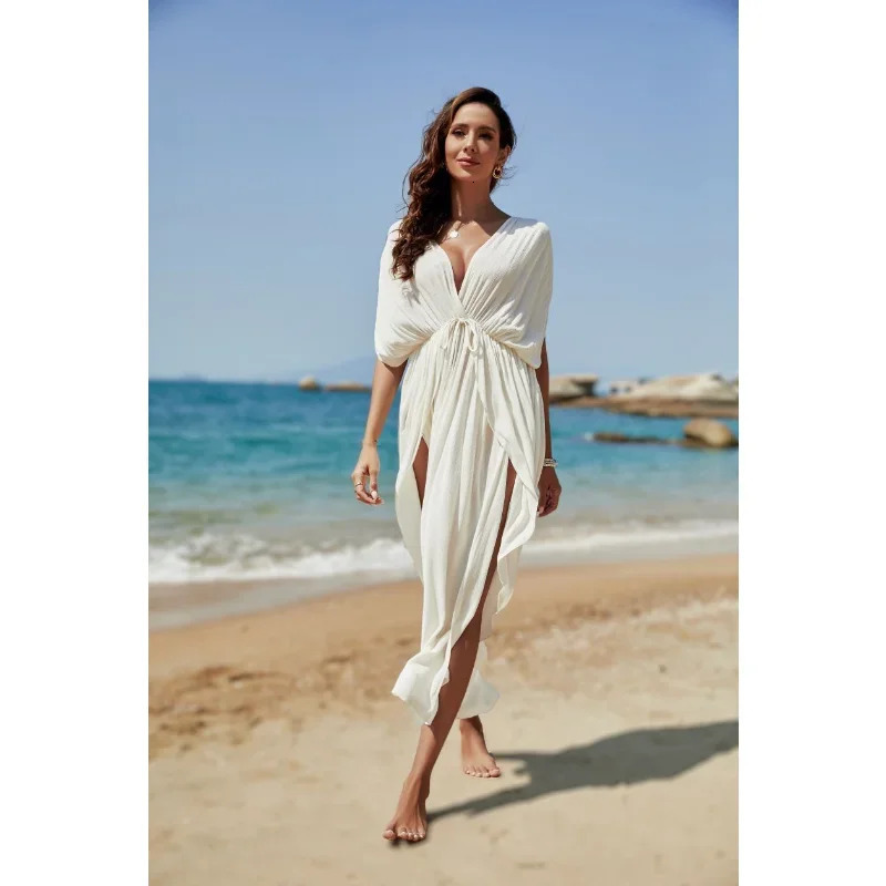 Sexy Woman Beach Cover Up Swimsuit Woman Dress Trend Bikini Cover-ups Swimwear Beach Outfits Womans Bathing Suit Vestidos 250320