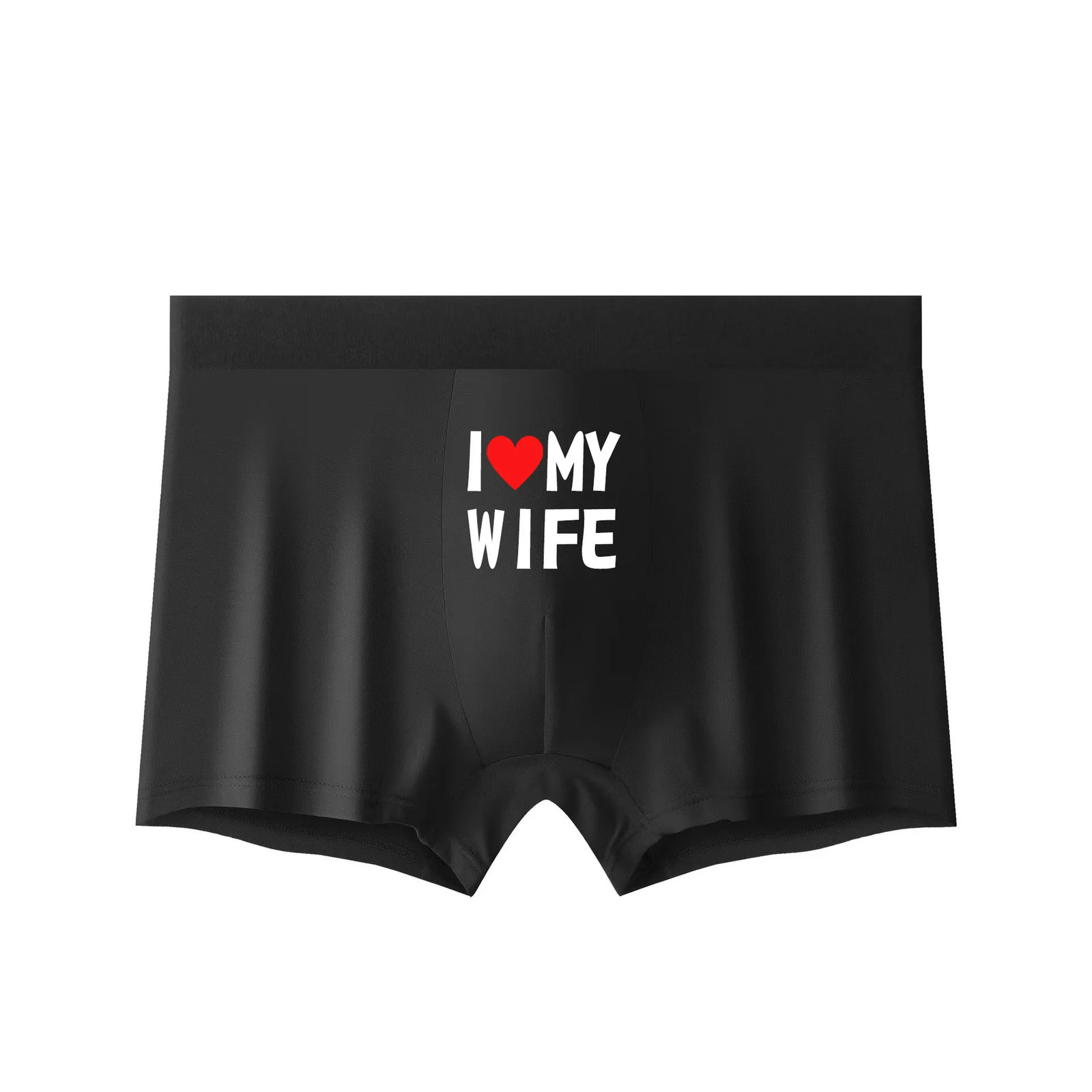2024 Mens Underwear Black Boxer Fashion Personalized Print I Love My Wife Soft Breathable 250320