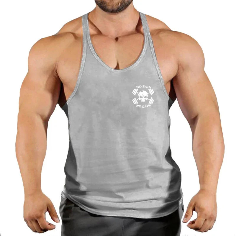 Mens vest with letter pattern Fitness top vest suspenders casual sleeveless sports top mens vest fitness clothes loose fitness 250320