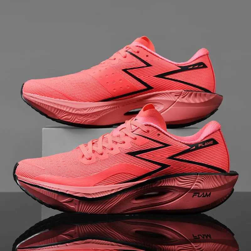 Fl Palm Carbon Board Running Shoes Marathon Running Shoes Professional PB Breathable Running Shoes Shock Absorbent Sports Shoes Y250320
