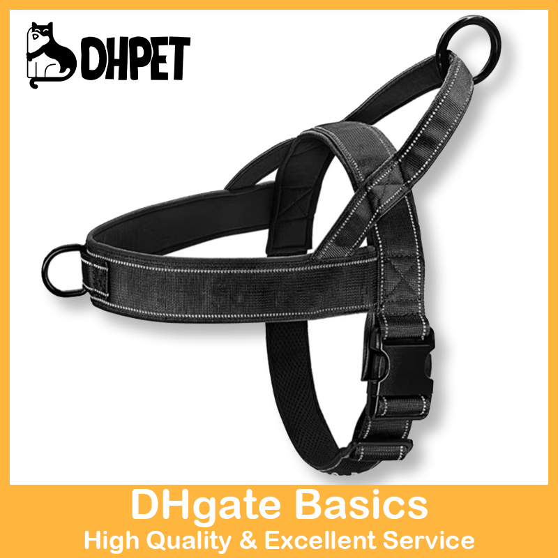 DHpet No Pull Dog Harness Reflective Escape Proof Adjustable No Pulling Dog Harness with Padded Handle for Medium Large Dog