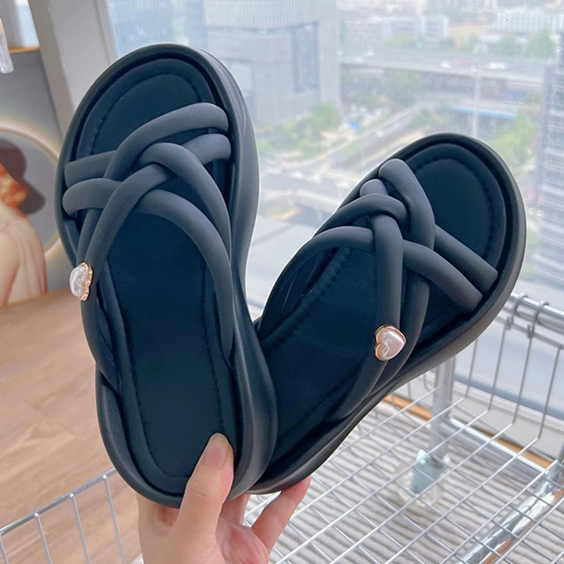 AIYUQI Womens Slippers Thick soled Woven Large Size Comfortable Summer Shoes 250321BJ - view 5