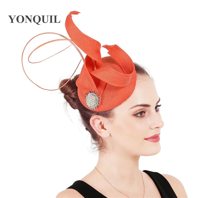 Womens Spring Blue Charming Cocktail Hat Hair Mesh Head Sinamay Millinery Womens Elegant Accessories 250320
