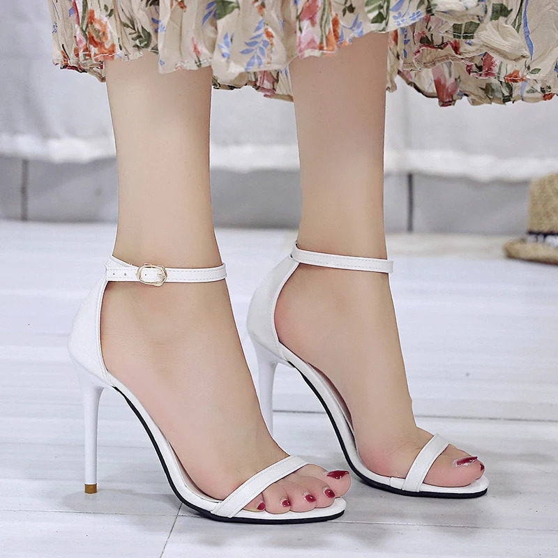 Summer Open Solid Color Simple Elegant Fashion Womens Sandals Sexy Pin Buckle Comfortable Banquet High Heels 250321BJ - view 6