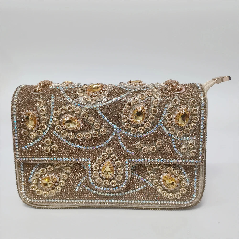 2024 Latest High Quality Womens Rhinestone Handbag High quality Lady Shoulder Bag Rhinestones Clutch Bags F302-3 R250321
