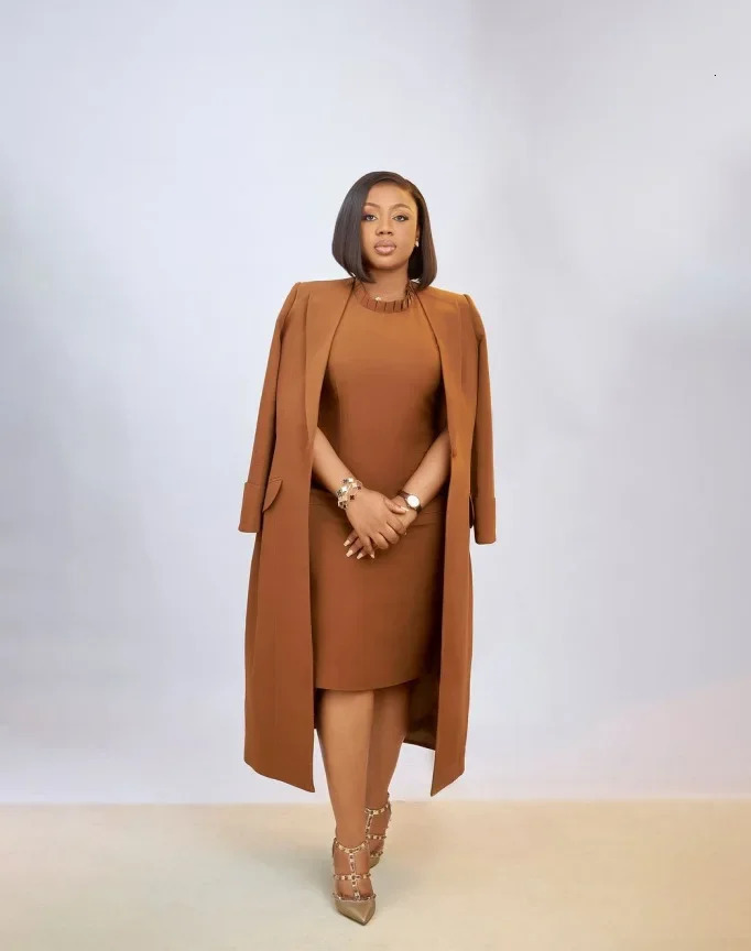 CM. YAYA Womens Full Set Long Sleeve JacketLong Skirt Set Winter Street Clothing Two Piece Set African OL Work Clothes 250318