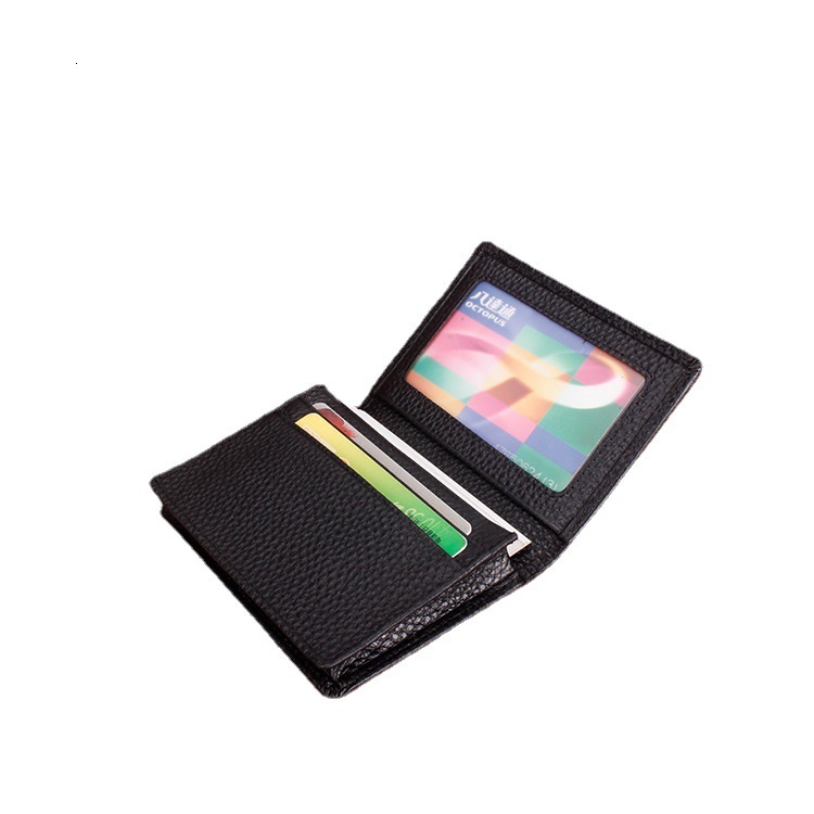 2025S Trend Designer Men S Genuine Leather Lychee Pattern Top Layer Cowhide Business Card Holder ID Slot