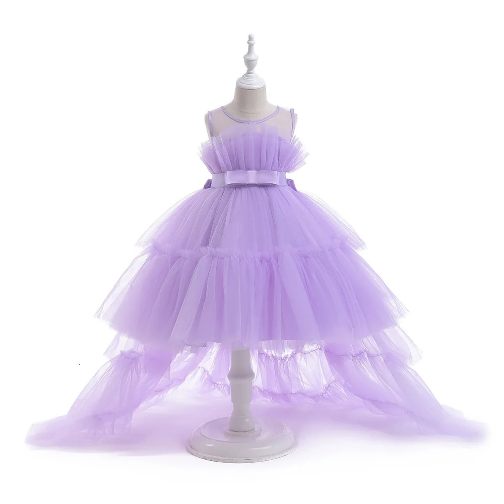 Kids Party Formal Evening Dresses Elegant Party Dresses For Girls Dresses With Trailing Detachable Princess Dress R250424