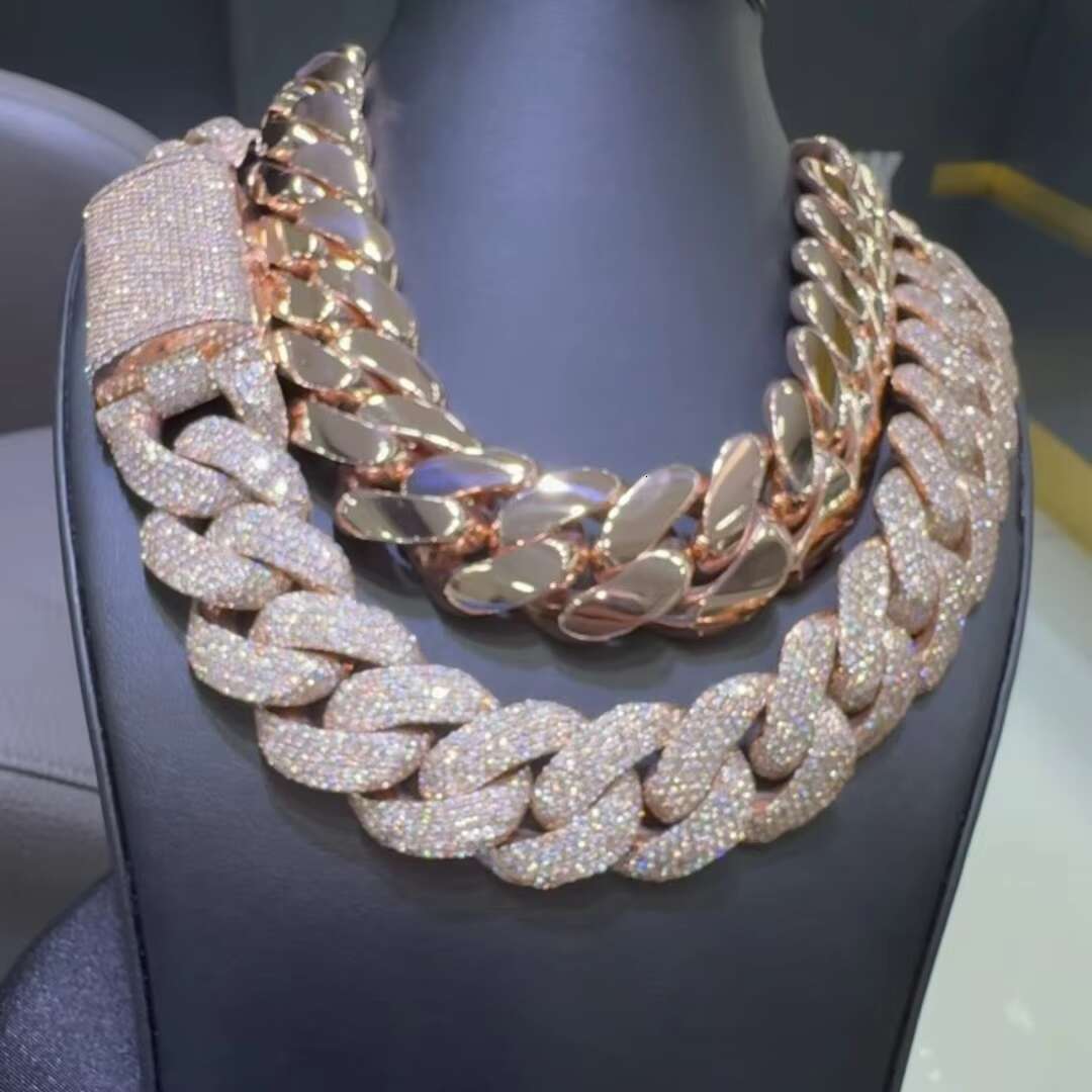 Hip hop Jewelry Men's Thick Miami Necklace 28mm 24 inches 1kg 14k Gold Plated Solid Sier Cuban Chain