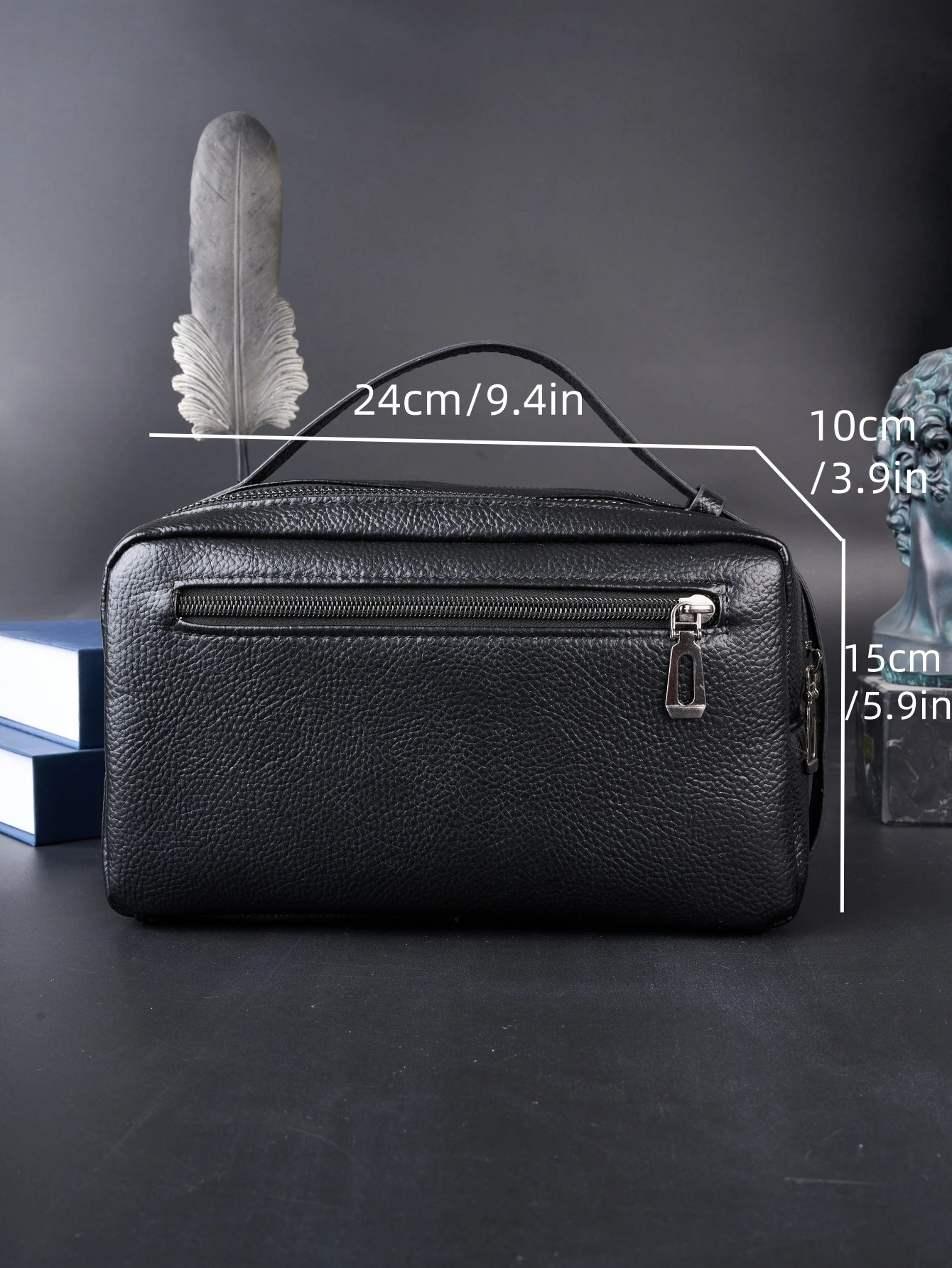 Mens large capacity business clutch bag with double zippers multi company wrist phone holder wallet 250317