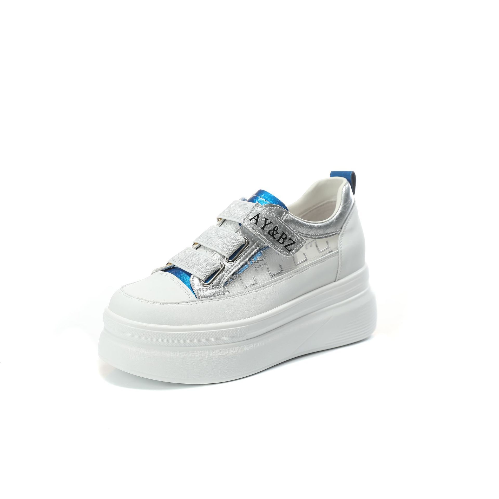 2025 new thick soled white shoes with increased height, women's color blocked designer fashion casual shoes, breathable mesh shoes