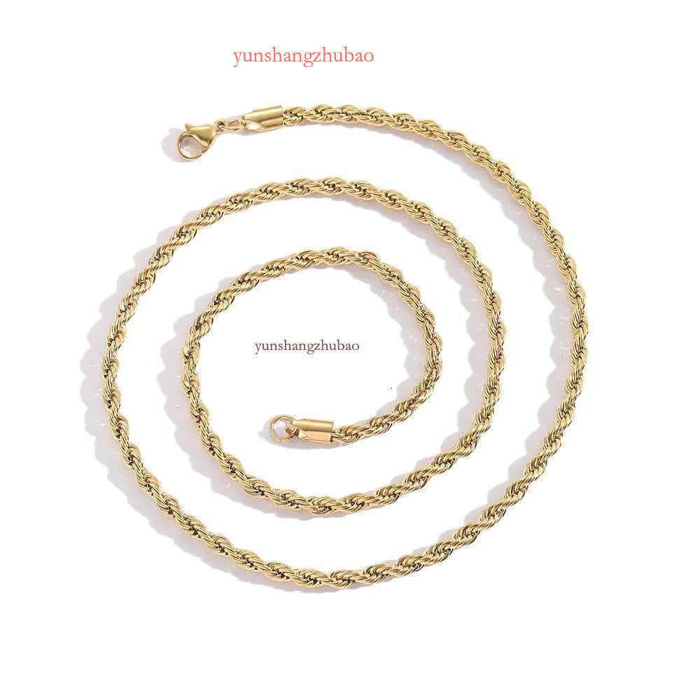 designer jewelry women gold necklace High Quality Gold Plated chain Stainless Steel Necklace For Women Men Golden rope chains gift 2-5mm