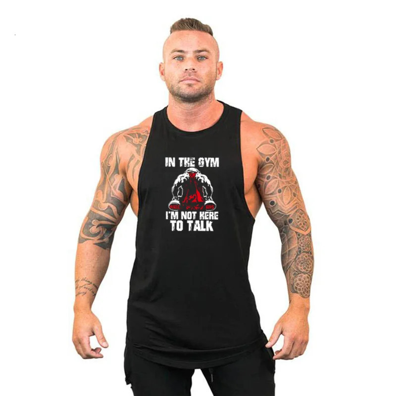 Men Summer gyms clothing Fitness mens Stringer Tank Top fashion mens cotton Loose breathable sleeveless shirts Vest 250320