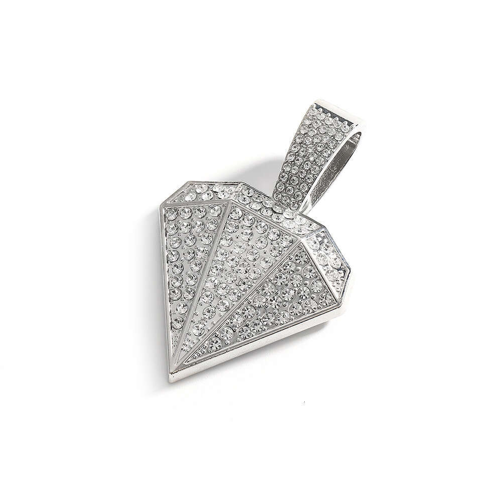 TEMU Hot Selg Full Dia Alloy Pendant Hip Hop Men's Personalized Simple Fashion Necklace