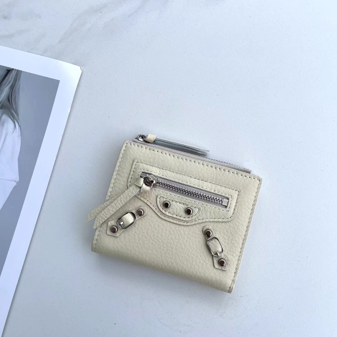 2025S Trend Designer Pure Leather Ins Premium Top Layer Cowhide Coin Purse Exquisite Goat Pattern Short Clip Wallet