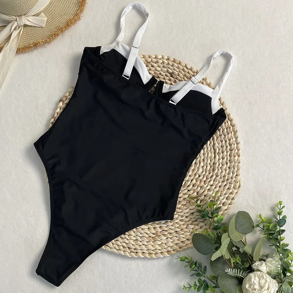 Serenechic 2025 patch work integrated swimsuit womens waist sexy tight bikini set Brazilian sole summer beachwear 250320Z