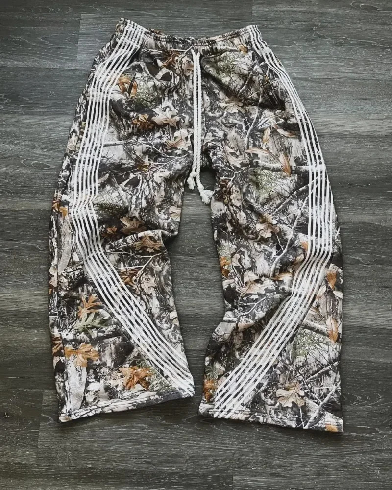 Stylish Multi-pocket Camouflage Cargo Pants American Retro Straight Leg Loose Casual Pants Harajuku Style Hip Hop Y2k Trousers 250320