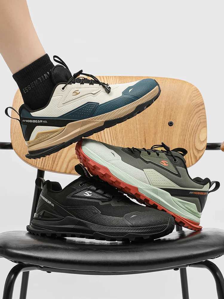 HOBIBEAR Mens Hiking Shoes with Warm Elastic Band Anti slip Sports Shoes Comfortable Outdoor Travel Running Shoes Y250320
