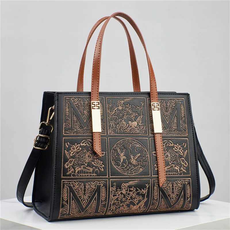 Bateli 2025 Spring Geometric Embroidery Handbag Cross body with Zipper Pocket (8 Colors) PU Leather Womens Wallet Y250319