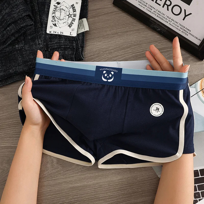 13 PCSPack 7A Antibacterial Big U Mesh Breathable Crotch Mens Panties 100 Cotton Trendy Underpants High Elastic Waist Boxers 250320