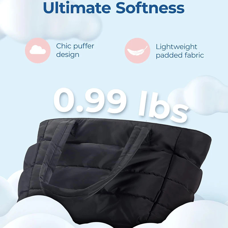 Fluffy handbag womens large square cotton pad bedding shoulder bag shoppers wallet simple daily 250320