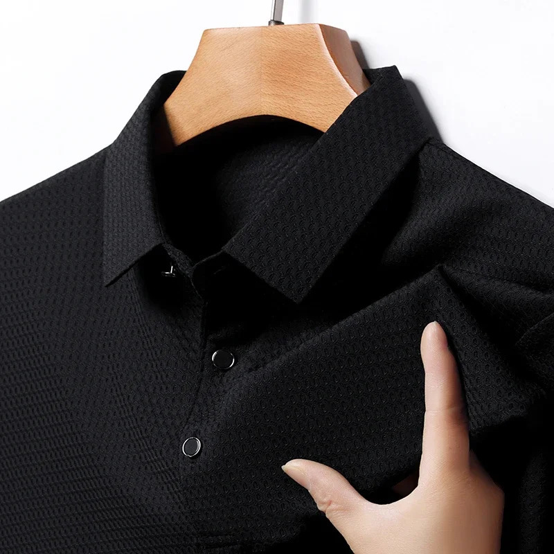 2024 Pineapple Grid Business Casual Polo Shirt Summer Fashion Short Sleeve Comfortable Breathable Top 250320