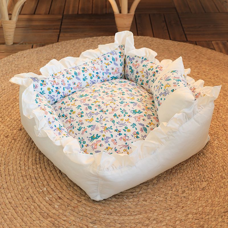 Comfortable Soft Glutinous Cat Nest Winter Thickened Filg Cotton Plush Insulation Pit Cushion Detachable and Washable Dog Bed
