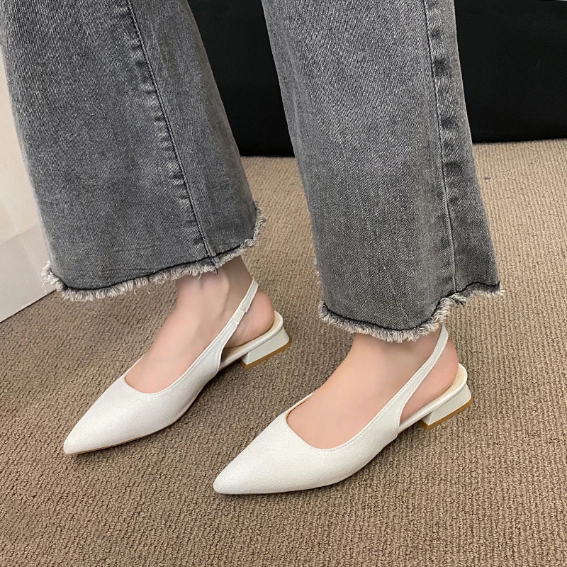 Big girls pointed toe womens high heel slippers spring and summer sexy highheeled shoes suede simple sandals 250321BJ - view 3