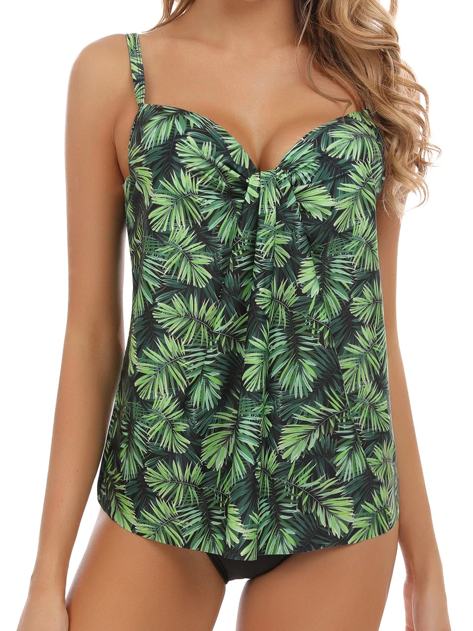 2025 Straped Tankini Set Swimsuit Women Printed Swimwear Female Push Up Bodysuit Bathers Bathing Swimming Suit Summer Beachwear 250320