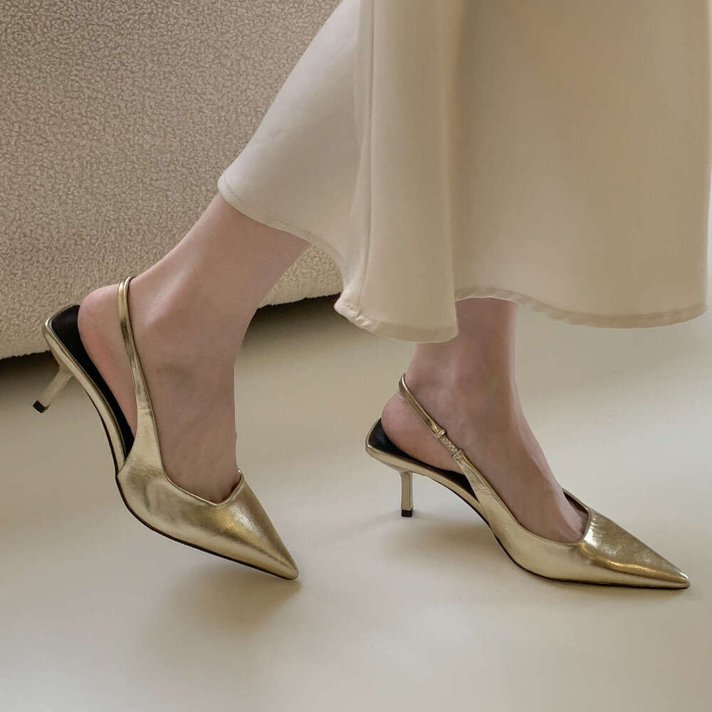 High Heel Wealthy Heiress With Design Sense Full Of Pointed High Heeled Sandals Women S Empty Back Half Toe Single Shoes